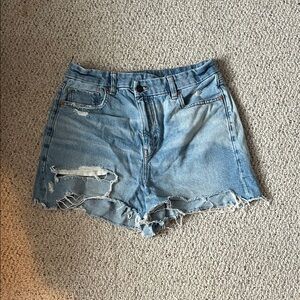 American Eagle Outfitters Light Blue Distressed Jean Shorts